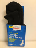 Set of 3 Men's Premium Diabetic Crew Socks Non-Binding Black Size 7-12 FREE SHIP - 1Solardeals