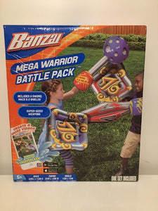 Banzai Mega Warrior Battle Pack Inflatable Sword Mace 2 Shields Super Size Weapo - 1Solardeals