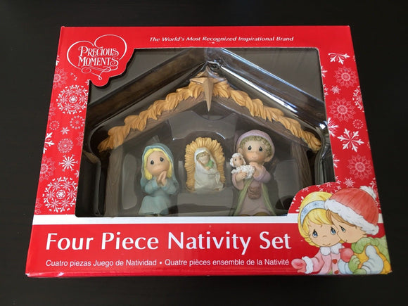 Precious Moments Four Piece Nativity Set New Inspirational Brand Collectables Collectors Collect - 1Solardeals