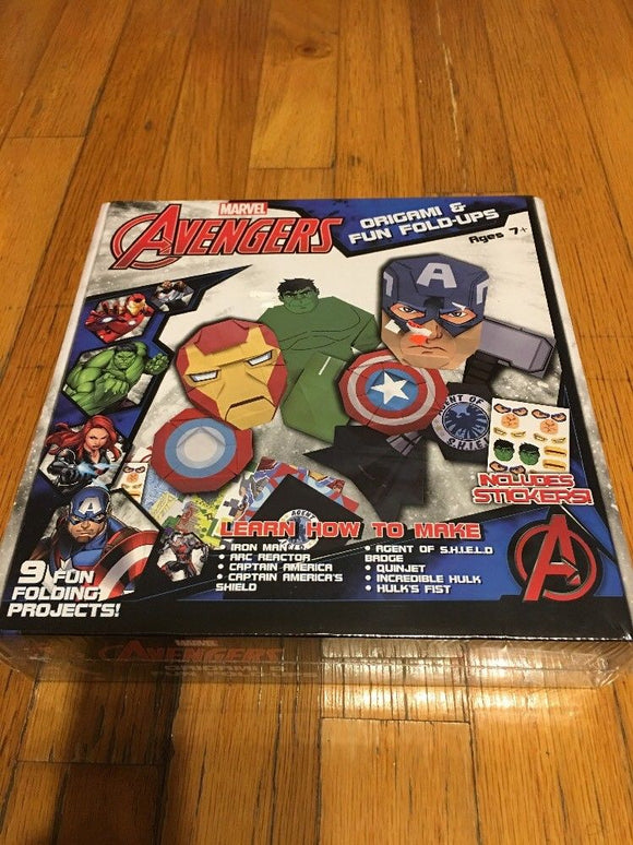 MARVEL AVENGERS ORIGAMI & Fun Fold-ups-9 FUN Projects Includes Stickers Ages 7+ - 1Solardeals