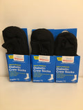 Set of 3 Men's Premium Diabetic Crew Socks Non-Binding Black Size 7-12 FREE SHIP - 1Solardeals