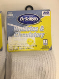 Dr. Scholl's Diabetes & Circulatory Socks 3 Pair White Large,Size W-8-12,M-7-12 - 1Solardeals