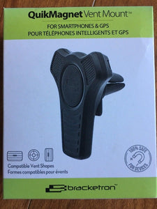 Bracketron QuikMagnet Vent Mount 4 Smartphones & GPS Magnet 100% safe 4 devices - 1Solardeals