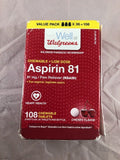 Walgreens Aspirin 81 Compare to Bayer Chewable Low Dose 108 Tabs 6/18 Cherry - 1Solardeals