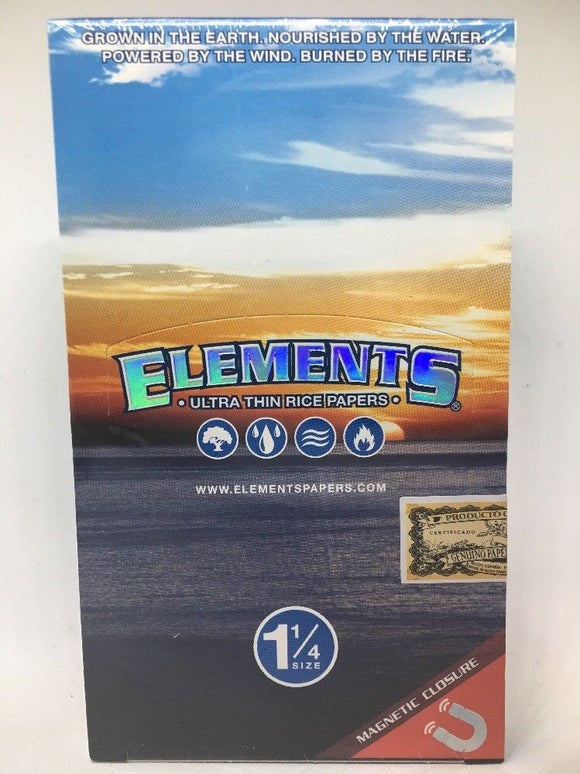 FREE GIFTS🎁Elements 1 1/4 Ultra Thin Rice🍚Rolling Paper🌏💦💨🔥Full📦Box 25 packs 1.25 Raw - 1Solardeals