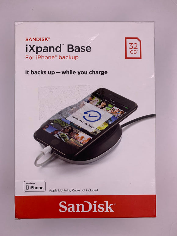 Sandisk iXpand Base iPhone Backup 32 GB iPhone Black it Backs Up while you Charge - 1Solardeals