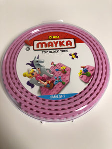 Zuru Mayka Toy Block Tape 2M/6.5FT Pink Cut Shape Stick Build Building Blocks Create - 1Solardeals