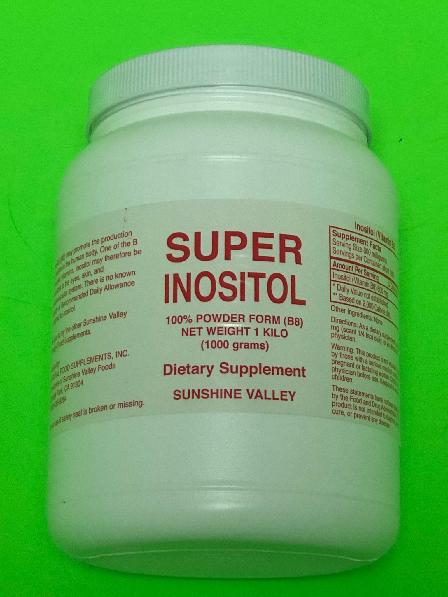 Vitamin B8 Super Inositol 💯% Powder Form 1 Kilo (1000 Grams)🌞Sunshine ...