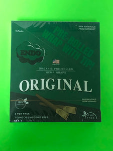 FREE GIFTS🎁Endo Original High Quality Organic Pre-Rolled Hemp Wraps 15 pks Wooden Tips No🚫Tobacco Full📦 - 1Solardeals