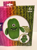 Expressions Monster Knit Craft Kit Green Yarn Eyelashes Hair Bow Included Bright Colorful Monster - 1Solardeals