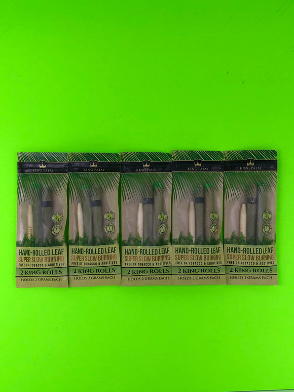 FREE GIFTS🎁IF U BUY King Palm Hand-Rolled Natural Leaf 5 packs 10 King Rolls Holds 2 Grams each Super Slow Burning - 1Solardeals