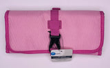 Onn Tri-Fold Gadget Organizer Pockets Pouches Elastic Straps Pink - 1Solardeals