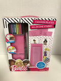 Barbie Fashion Plates All-In-One Studio 45 Pieces design drawing table crayons paper - 1Solardeals