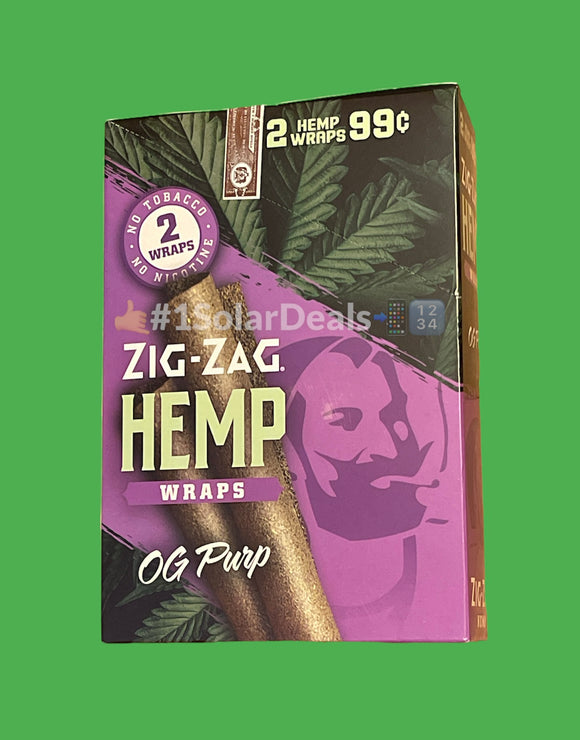 FREE GIFTS🎁Zig Zag Hemp Wraps OG Purp 50 High Quality Natural Hemp Wraps 25 pks No🚫Tobacco Full📦