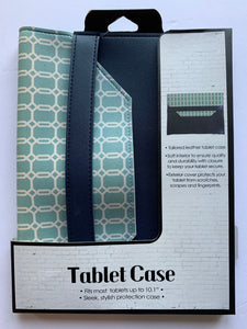Tablet Case Fits Up To 10.1” Sleek Stylish Protection Blue Teal Tailored Leather Soft Interior - 1Solardeals