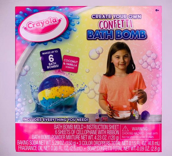 Crayola Confetti Bath Bomb Baking Soda Fragrance Oil Soap Coconut Vanilla - 1Solardeals
