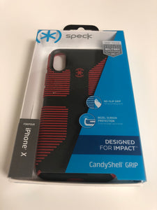 Speck iPhone X Candyshell Grip No-Slip Grip Bezel Screen Protection Red/Black - 1Solardeals