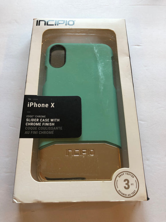 Incipio iPhone X Slider Case With Chrome Finish Teal Gold Phone Case - 1Solardeals
