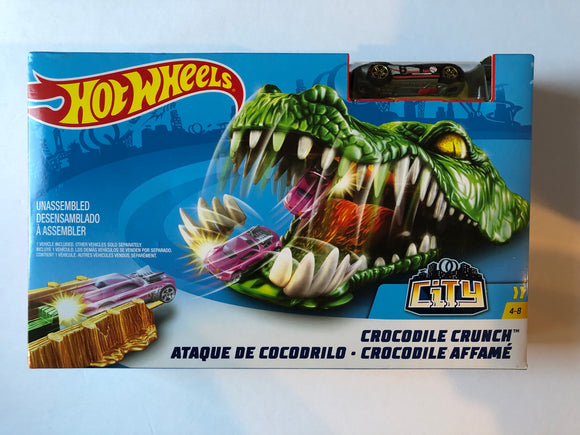 Mattel Hot Wheels City Crocodile Crunch Play Set Black Car Track - 1Solardeals