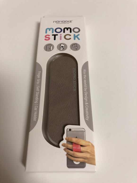 Momo Stick Light Brown Finger Grip Holder Smart Phone Iphone Andoid Stand Car Mount Air Vent - 1Solardeals
