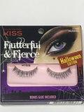 Kiss Flutterful & Fierce Lashes HLASH02 EyeLashes 71023 Eye👁Lash Goth Girl Halloween Edition Bonus Glue - 1Solardeals