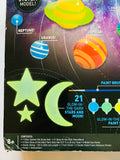 Discovery Solar System Model Glow In Dark Paint Stars 30 Pieces 3D - 1Solardeals
