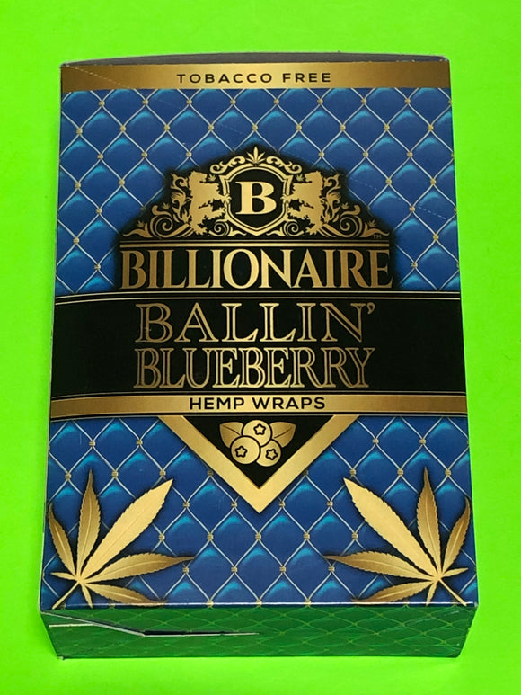 FREE GIFTS🎁IF U BUY Billionaire Ballin' Blueberry 50 High Quality Hemp Wraps 25 Packs - 1Solardeals