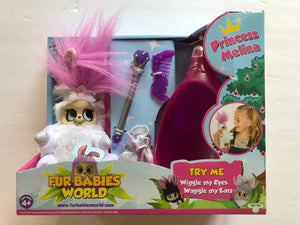Moose Fur Babies World Princess Melina White Pink Glitter Comb Royal Pod - 1Solardeals