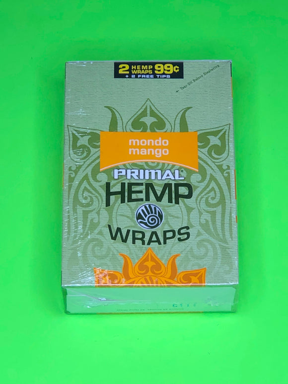 FREE GIFTS🎁IF U BUY Mondo Mango🥭Primal Natural 50 High Quality Hemp Wraps+Tips 25pks - 1Solardeals