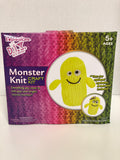 Expressions Monster Knit Craft Kit Yellow Yarn Eyelashes Hair Bow Included Bright Colorful Monster - 1Solardeals