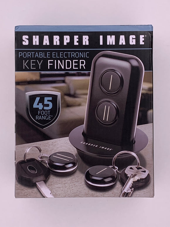 Sharper Image Portable Electronic Key Finder 45 Foot Range Black Two Fobs Wireless Alarm - 1Solardeals