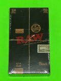 Free Gifts🎁If U Buy Authentic RAW Classic 1 1/4" BLACK Rolling Papers 24 Packs Of 50 - 1Solardeals