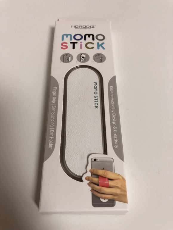 Momo Stick White Finger Grip Holder Smart Phone Iphone Andoid Stand Car Mount Air Vent - 1Solardeals