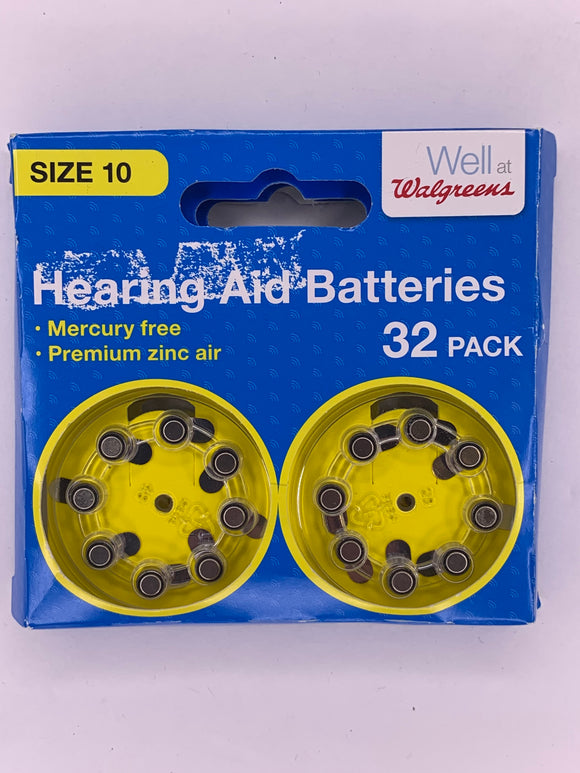 Walgreens Zinc Air Hearing Aid 2018/2019 Batteries Size 10 32 Pack 1.4 Volt - 1Solardeals