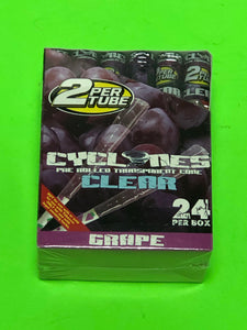 Free Gifts🎁IF U BUY Cyclones Clear Grape🍇Pre Rolled Transparent Cone 24 in Box📦2 per Tube