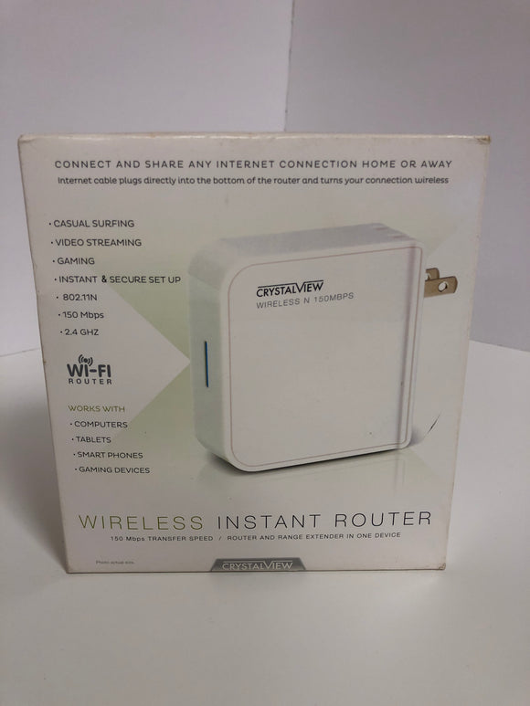 Wireless Instant Router Crystal View Computers Tablets Smartphones Gaming Devices Secure 150 Mbps Transfer Speed - 1Solardeals