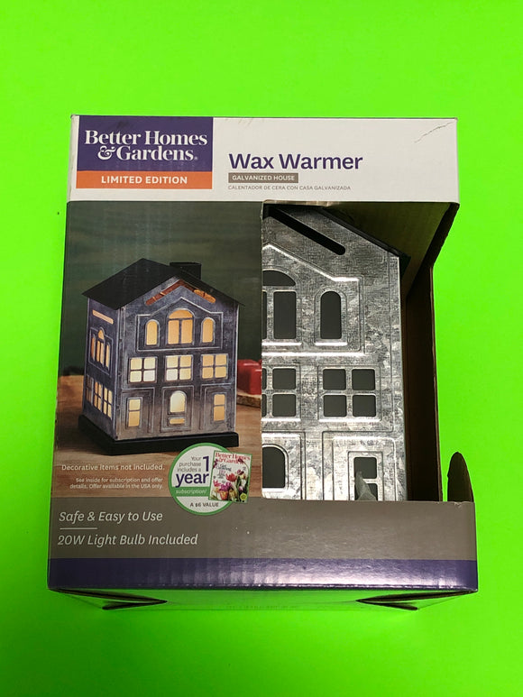 Better Homes🏡& Gardens Wax Warmer Galvanized House🏠Limited Edition 20W Light💡Bulb included - 1Solardeals