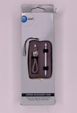 Onn Zipper Accessory Case Protects Organizes Apple Pencil Charging Cable Accessories Microfiber Interior Black - 1Solardeals
