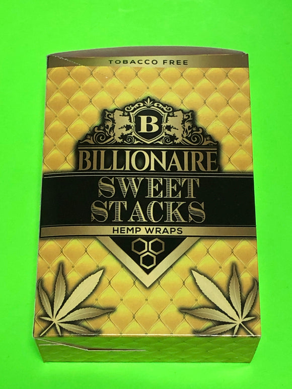FREE GIFTS🎁IF U BUY Billionaire Sweet Stacks 50 High Quality Hemp Wraps 25 Packs - 1Solardeals