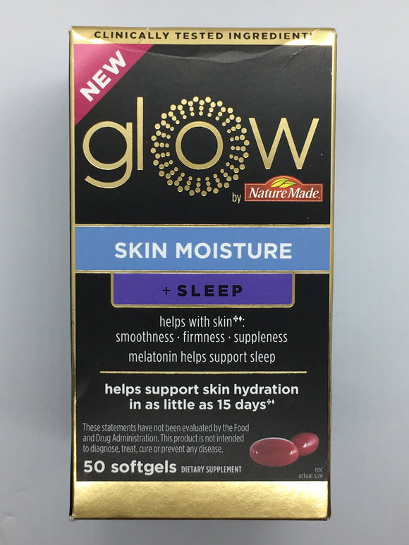 Nature Made GLOW Skin Moisture 10/18 Sleep😴💤🛏Melatonin 50 Softgels Hydration Smoothness Firmness Suppleness - 1Solardeals