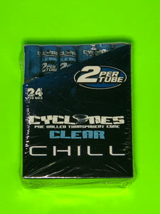 Free Gifts🎁IF U BUY Cyclones Clear Blue Chill Pre Rolled Transparent Cone 24 in Box📦2 per Tube - 1Solardeals