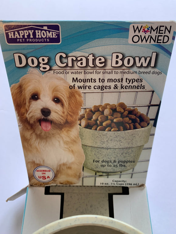 Happy Home Dog Crate Bowl Food Water Mounts To Most Wire Cages Kennels - 1Solardeals