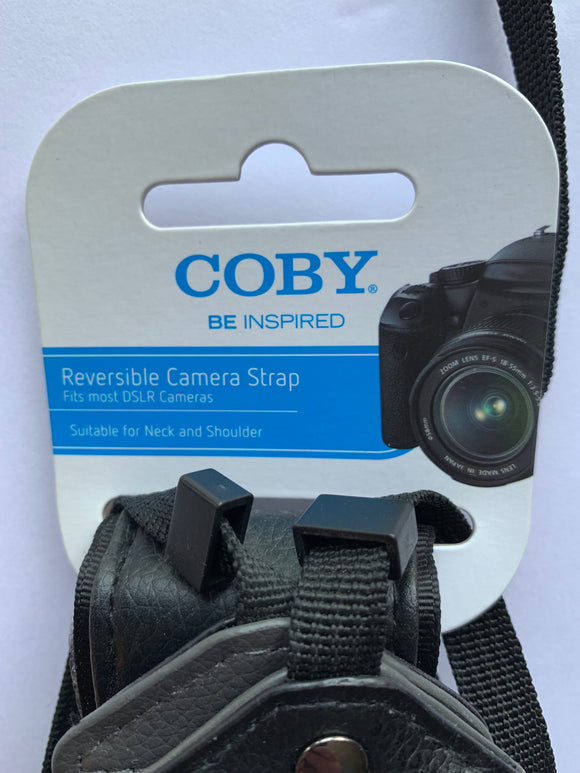 Coby Be Inspired Reversible Camera Strap Fits Most DSLR Cameras Black Suitable Neck Shoulder - 1Solardeals
