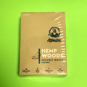 FREE GIFTS🎁Afghan Hemp Coconut🥥50 High Quality Organic Woods Wraps 25 pks No🚫Tobacco Full📦