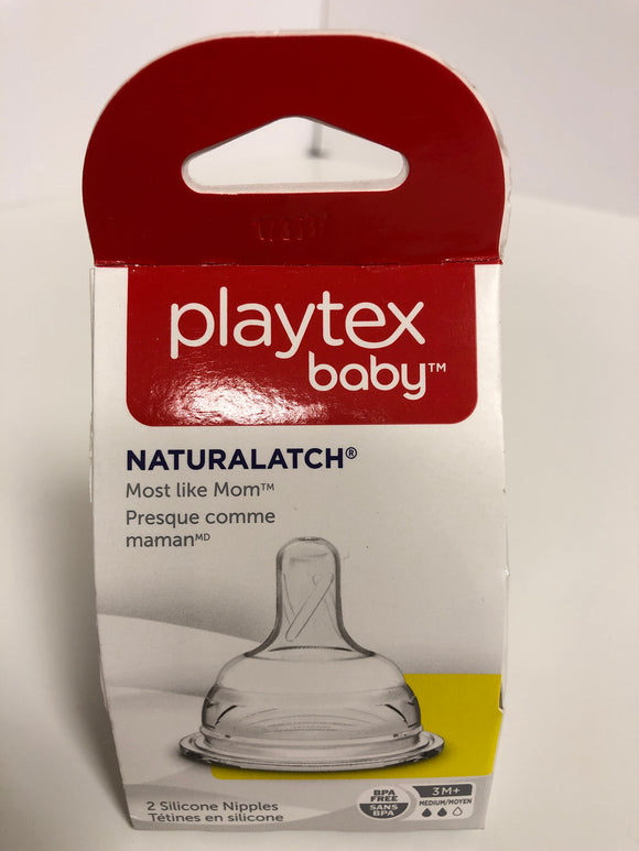 Playtex Baby Naturalatch 2 Silicone Nipples Like Mom BPA Free 3M+ Medium - 1Solardeals