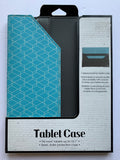 Tablet Case Fits Up To 10.1” Sleek Stylish Protection Blue Grey Tailored Leather Soft Interior - 1Solardeals