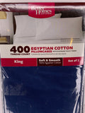 Better Homes & Gardens 400 Thread Count Egyptian Cotton Pillowcases King Blue Soft Smooth - 1Solardeals