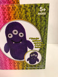 Expressions Monster Knit Craft Kit Purple Yarn Eyelashes Hair Bow Included Bright Colorful Monster - 1Solardeals