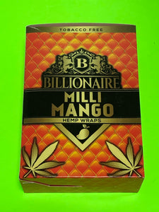 FREE GIFTS🎁IF U BUY Billionaire Milli Mango🥭50 High Quality Hemp Wraps 25 Packs - 1Solardeals
