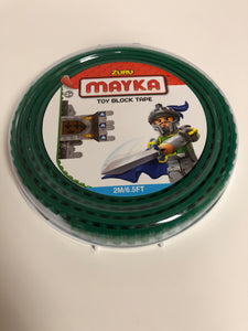 Zuru Mayka Toy Block Tape 2M/6.5FT Dark Green Cut Shape Stick Build Building Blocks Create - 1Solardeals